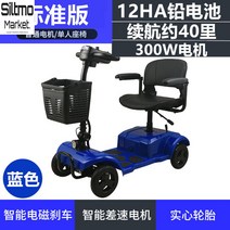 노인전동차 안전한 24V 속도제한 27km 튼튼한 장애인 4륜 실버카, 1개, D타입 블루