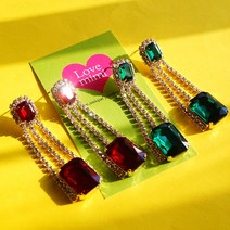 러브미미 워너비아 컬러 사각 큐빅 볼드귀걸이(2color) 귀걸이