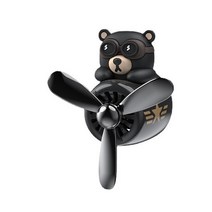 하코베어 차량용 송풍구 방향제 클립형 자스민향 차량디퓨저 비행기 프로펠러형방향제 곰돌이방향제 비행기방향제, 하코(검정)