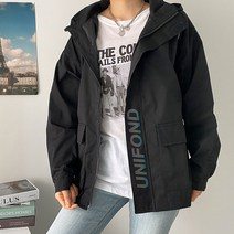 순이들 여성 홀로그램 레터링 후드 바람막이 점퍼