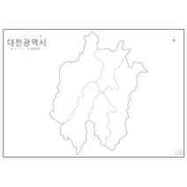 나우맵 교육용 우리나라백지도 세계지도 백지도 A3 세트 - 어린이 색칠지도, 07-4. 대한민국 특광역시 백지도 7장 세트 - 대전