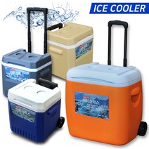 2023 5월 생산품) 아이스박스 캐리어 18L 38L 캠핑 여행 낚시 차량 손잡이 달린 이동식 바퀴형 다양한 칼라, 18리터-블루