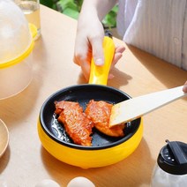 미니 전기 후라이팬 1인용 소형 전기팬 자취 혼밥, (노란색) 단층 수트