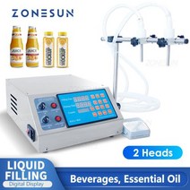 ZONESUN 2 노즐 충전기 전기 제어 식초 망고 음료 주스 콩 우유 미네랄 워터 보틀 필러, filling machine_220V
