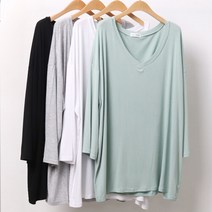 빅사이즈사랑해요 8888L102 실키 딥브이넥 긴팔티 RA