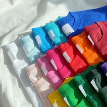 남녀공용 32수 기본 라운드 무지 반팔티 오버핏 빅사이즈 반팔 단체티