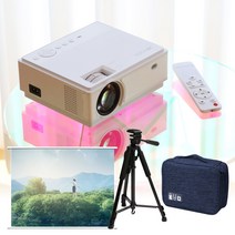 삼각대 + 스크린 + 전용가방 증정 조이코스 스마트 LCD 빔프로젝터 JB-W1 미러링 캠핑 가정용 넷플릭스, JB-W1 + 삼각대 + 가방 +  족자스크린60인치