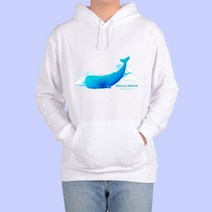 ATOGATO 평온한 하늘에서 고래가 맞춤 후드티
