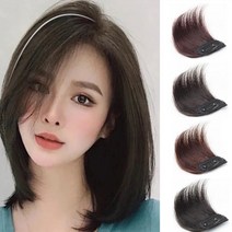 여성 똑딱핀 부분 가발 정수리 뽕 헤어피스 볼륨가발, 라이트브라운10cm
