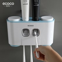 ECOCO 5구 치솔걸이 자동치약짜개 디스펜서, 하늘색, 1개