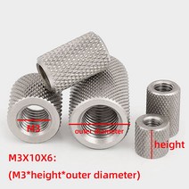 M3 M4 M5 M6 M8 M10 M12 304 스테인레스 스틸 길쭉한 원통형 너트 널링 손으로 조여진 메쉬, 304 stainless steel_M16x30x24