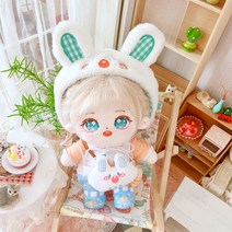 무속성솜인형 20cm 만들기 아이돌인형 DIY 제작, 스켈레톤 20cm로 업그레이드, 미카 롱헤어&하트 + 갈매기 토끼 세트