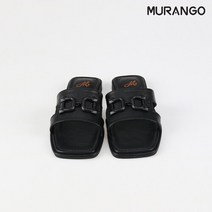 머랭고 [머랭고] 소가죽 사각사각 논슬립 슬리퍼 블랙 1cm (M23M03LBK)
