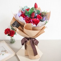 빅네츄럴장미꽃다발 65cm P(전구포함) FMBBFT 조화, 단품