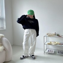 옷자락 여자 검정색바지 겨울 일자 캐쥬얼 크림진 기모 팬츠