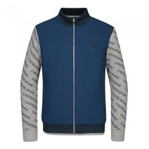 까스텔바작 남성 소매 로고패턴 하이브리드 니트 집업 가디건 BG0WSJ202D