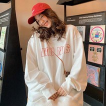 박시한 티셔츠 스타일 여성 데일리 맨투맨 커스텀후드티 기모후드집업 여자 후드티 후드집업 긴팔 오버핏