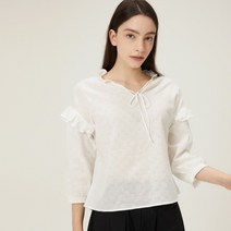 마리끌레르 레이스업 프릴 블라우스 MOCABL03M3 215969