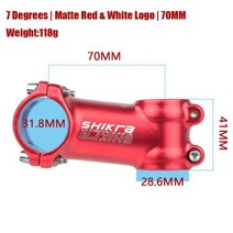 로드스템 카본스템 퀼스템 shikra mtb 자전거 초경량 줄기 산악 자전거 테이블 7도 핸들 줄기 31.8mm 35455560 65708090100110mm, 7d 빨간색 70mm