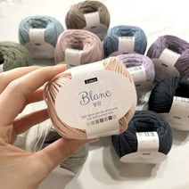 블랑 실 65g / 왕초보 뜨개질용 패브릭얀 원단실 가방 러그 인형 소품 코나 Blanc, 711 차콜