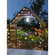 야외 방갈로 통나무 조립식 그늘막 하우스 테이블포함 원목정자, 캐빈D (테이블 + 투명 커튼 + 샹들리에 포함)