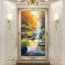 CHINA 단풍 풍경 구어도 전체보석십자수 집에서취미, 80x150cm