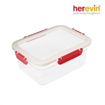 기타 [헤르빈] 크리아 직사각 커버분리 밀폐용기 2.2L 레드, 기본상품