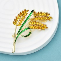 한복브로치 뱃찌 가방뱃지 브롯치 Wuli & 베이비 라인 석 밀 브로치 여성용 뷰티 옐로우 그레인 푸드 캐주얼 파티 핀 선물105389