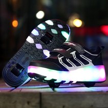 led 반짝이 야광 빛나는 어린이 신발 운동화 어린이용 LED 롤러 스니커즈 사이즈 28-43 USB 충전 더블 휠 조명 포함 스케이트