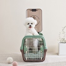 릿첼 강아지 고양이 이동장 이동가방 캐리어 캠핑 켄넬 더블도어, 캠핑캐리 M 더블도어 (카키그린)