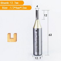 엔드밀 드릴밀 arden cnc tct 스트레이트 엔드 밀 목공 도구 카바이드 커터 12 shank router bit for mdf plywood chipboard slot, 12.7x4x12