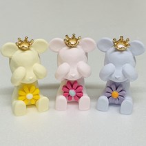 호두마루샵 데이지꽃베어브릭석고방향제 돌웨딩답례품 단체퇴사개업선물 석고방향제/오퓨저, 랜덤(섞어서)