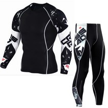 토트넘 MMA 압축 양복 남자 휘트니스 스포츠 세트 훈련 체육관 운동복 조깅 슈트 실행 Rashguard Legging Tracksuit 드라이 핏 트레이닝