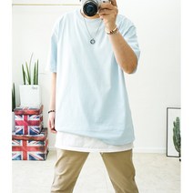 여름필수템 실켓워싱 레이어드 무지티셔츠 빅사이즈반팔티 6컬러