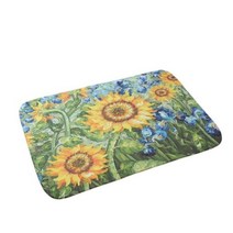 반 고흐 유화 현관 매트 카펫 주방 욕실 바닥 복고풍 레트로 아트 해바라기 별이 빛나는 밤 복도 입구 미끄럼 러그, 40x60cm 16x24 inch, 15