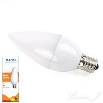 리시안제이 촛대전구 5W 전구색 E17 샹들리에전구 촛대구