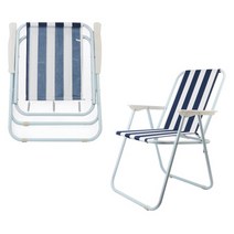 원터치 팔걸이 접이식의자 릴렉스체어 줄무늬 1P