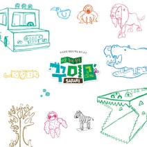 국민서관 종이모형 대형미술놀이활동 꾸미고세트 놀이집, 꾸미고(사파리)