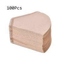 커피필터 핸드드립 여과지100 개/가방 나무 원래 손 물방울 종이 커피 필터 에스 프레소, 한개옵션0