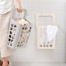 무타공 틈새 슬림 벽걸이 빨래바구니 햄퍼 가정용 재활용분리수거함 빨래 다이소수건통 세탁, 그레이