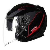OCTO 옥토 V2 BLACK/RED 오픈페이스 헬멧 배달대행 라이더 가성비 이너바이저탑재 딜리버리 오후 4시 이전 당일배송, 2XL