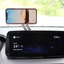 JS automotive 스팅어 시야방해없는 네비부착 접이식 알루미늄 자석 스마트폰 거치대 홀더 악세사리 자동차 용품, 블랙