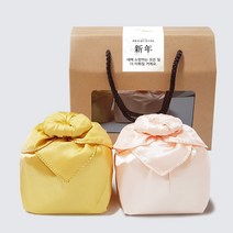[나눔파티] 6형제소금밭 웨딩 고급소금 2종선물세트 답례품, 1세트, 실크보자기_고급세트(함초소금2P)