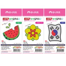 유니아트 스티커 보석십자수 만들기 NO3 전통문양연꽃, 50개