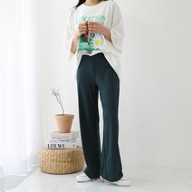 프롬코 자체제작 세상 시원한 여성 여름 와이드 밴딩 팬츠
