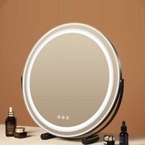 화장대거울 메이크업 엔틱 LED 스탠드 분장 탁상거울, 쿨 블랙 30cm