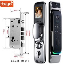 얼굴 지문 인식 도어락 tuya 스마트 3d 얼굴 도어 잠금 보안 얼굴 앰프 카메라 감시 장치 지적인 지문 암호 생체 인식 전자 키 잠금 해제, 3dr65-블랙-f