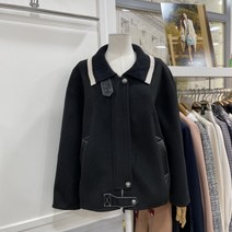 샤틴 모 100 카라 배색 코트 s214n120