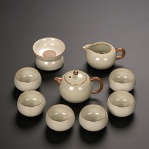 다기 고야오 차도구 세트 찻잔 도자기 커피잔 앤틱 고급, 황여요 서시호 9종 세트