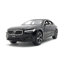 볼보 S90 자동차 다이캐스트 1:32 스케일 피규어 모형 장난감, 실버
